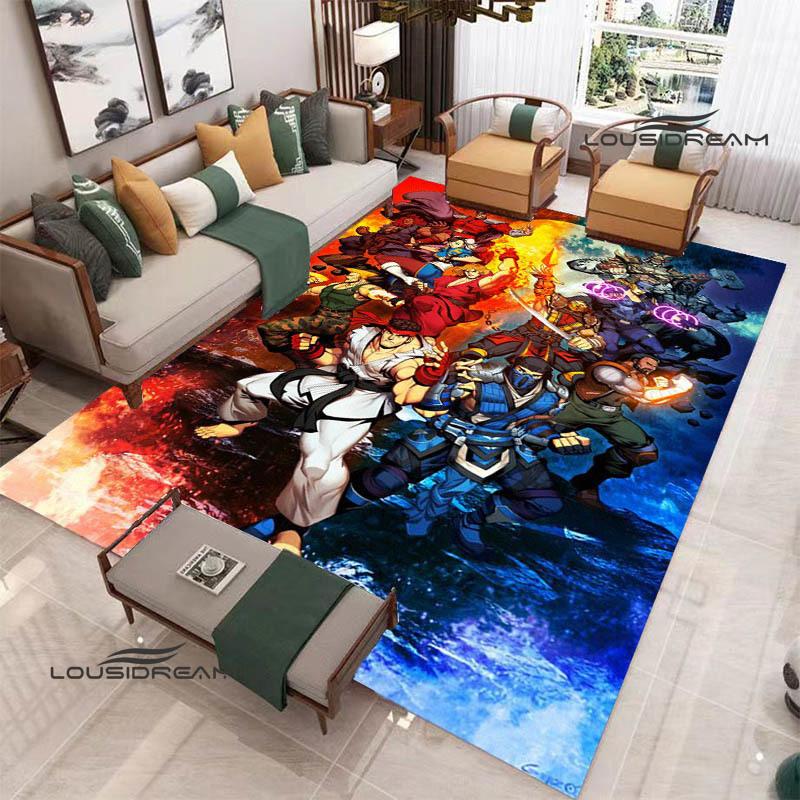 Klassisches Spiel Street Fighter Bedruckter Teppich Wohnzimmer Schlafzimmer Teppich Rutschfeste Fußmatte Foto-Requisiten Geburtstagsgeschenk