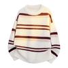 Pullovers Long Sleeves Sweaters Unisex Men's Jumper Couple Paragraph Winter Men's Korean Wear Knitted Cardigan Men's Stripes Round Neck Men's Tops
