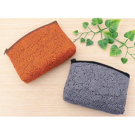 Kyoyu Pouch, Accessory Case, Makeup, Cosmetics, Made in Japan, Japanese Pattern, Jomon Arabesque, Gr