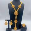 Long Necklace Earrings Jewelry UAE Indian Bridal Jewelry Gold Plated Dubai Africa Earrings