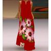 JPNTKY Moda Verão Primavera Sem Mangas Decote V Vestidos Casuais