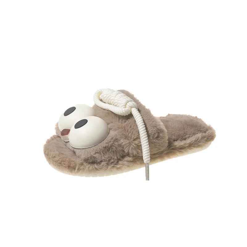 2024 Children Outside Slippers for Girls Winter New Fahion Cute Cartoon Soft Bottom Anti-slippery Versatile Casual Warm Shoes