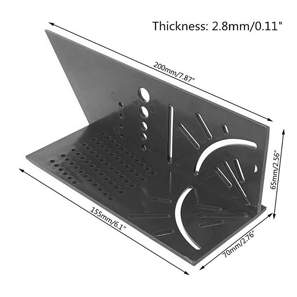 

Пластиковая Легкая Треугольная Линейка 45/90 градусов Деревообрабатывающий Угольник Транспортир 3D Многоугольные Разметочные Измерительные Инструменты серый