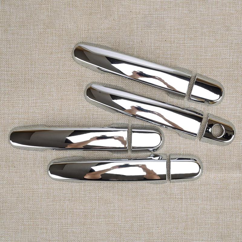 1 Set Car Door Handle Trim Cover Decor Fit for Toyota Yaris Hatchback US Model 2012 2013 2014 2015 2016 2017 2018 Silver Chrome
