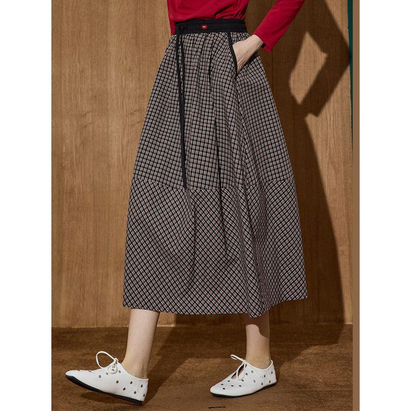 Coolhut2025 Autum Plaid Bud Skirt Women's Casual Versatile Skirt