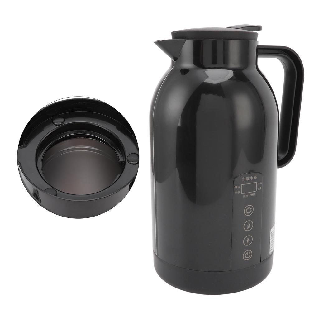 Auto Heizbecher Tragbarer Edelstahl Elektrischer Wasserkocher für Tee Kaffee Schwarz 1300ML