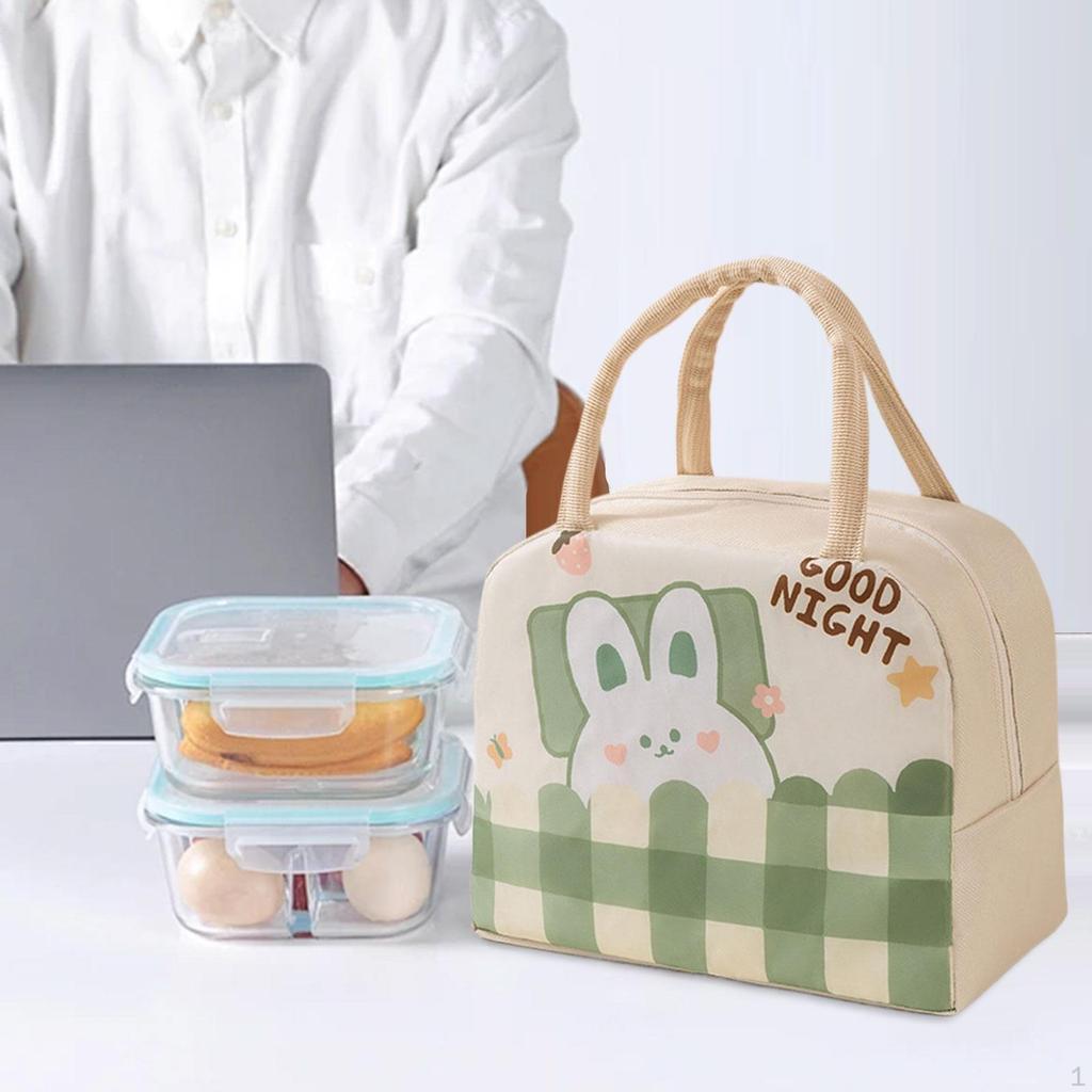 Insulated Thermal Bag Cute Lunch Box for Work Students Picnic