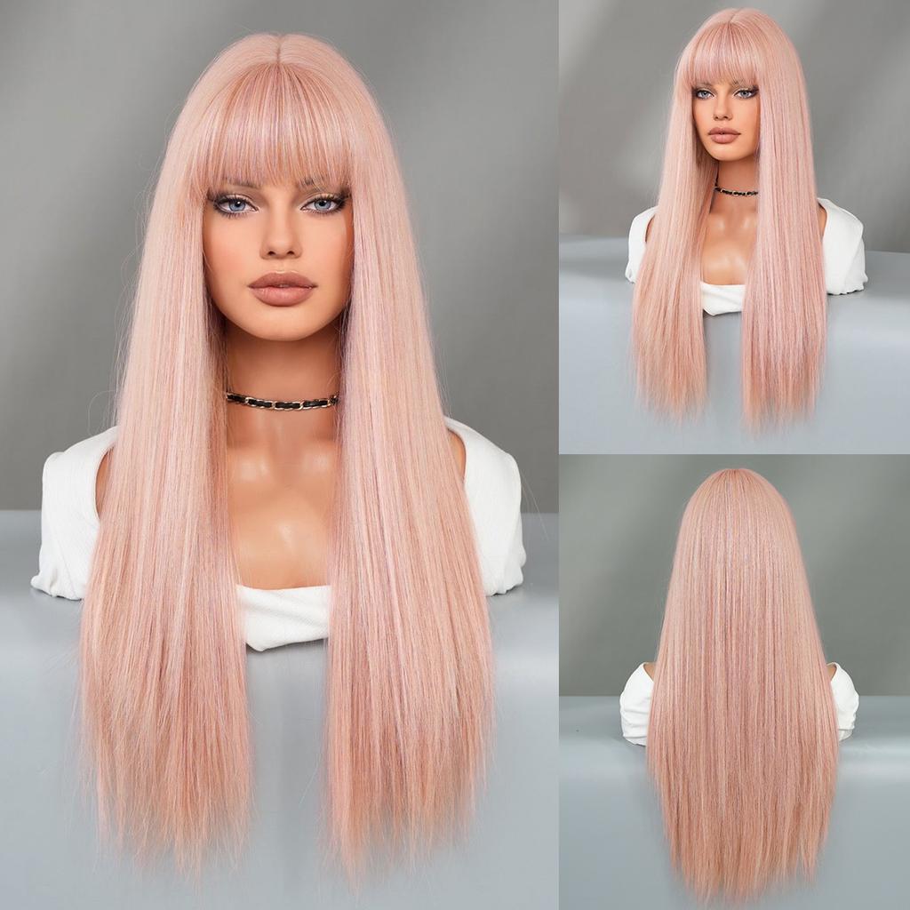 Available In Multiple Colors Including Long Straight Hair From Europe America Colored Wigs Full Head Covers Women
