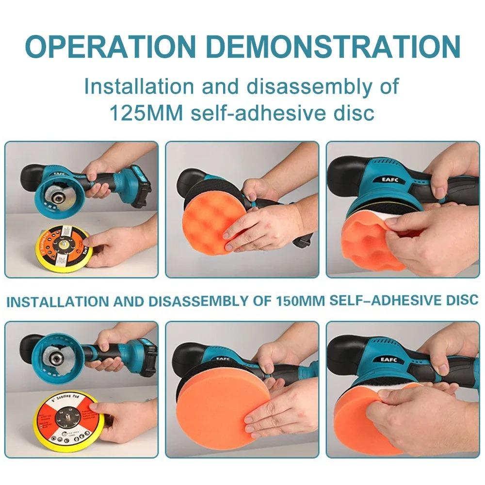 21V Electric Car Polisher Cordless Automotive Polisher 5500RPM Adjustable Digital Display Car Polishing Waxing Sanding Machine