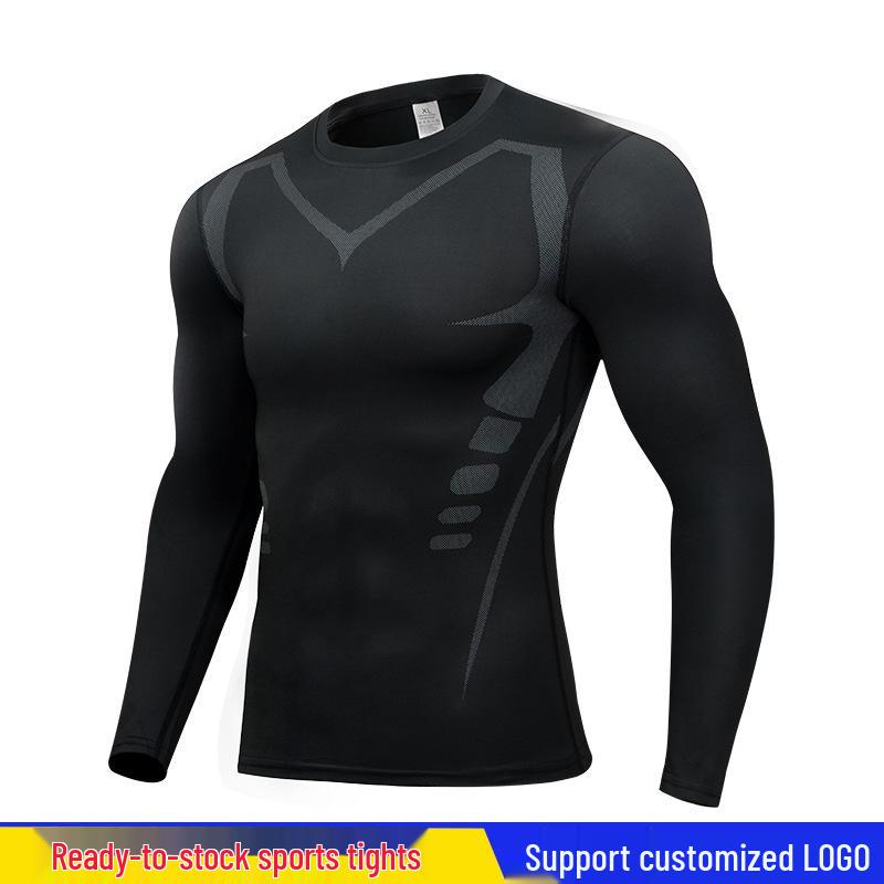 Men's Quick-Dry Long Sleeve Sports Shirt: Basketball, Running, Cycling, Fitness Wear, High Elastic & Breathable.