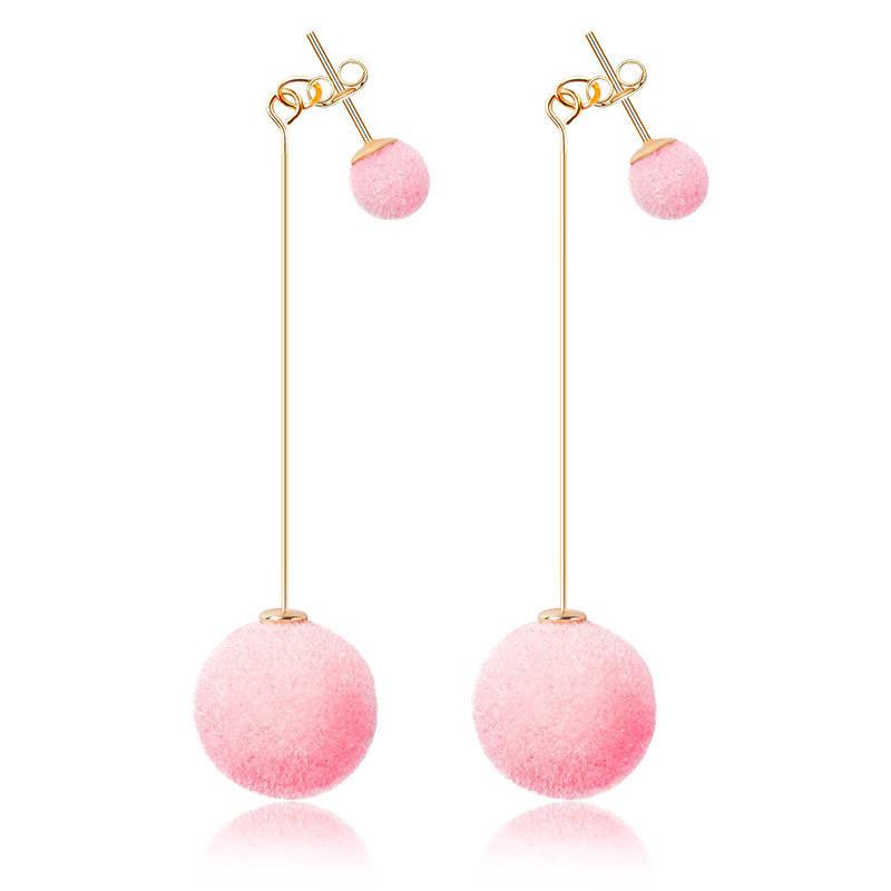 

E0371 красные черные серые синие плюшевые шариковые длинные серьги для женщин бижутерия новые модные ювелирные изделия высокого качества подарок оптовая продажа