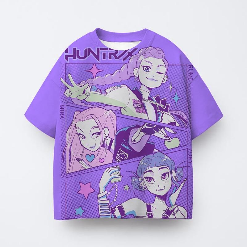 3D Printed Game Player T-Shirt for Boys - Vibrant pixel game design, short-sleeved round-neck,