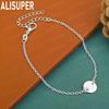 925 Sterling Silver 26-Letter Romantic Round Bracelet - Exquisite Gift Jewelry