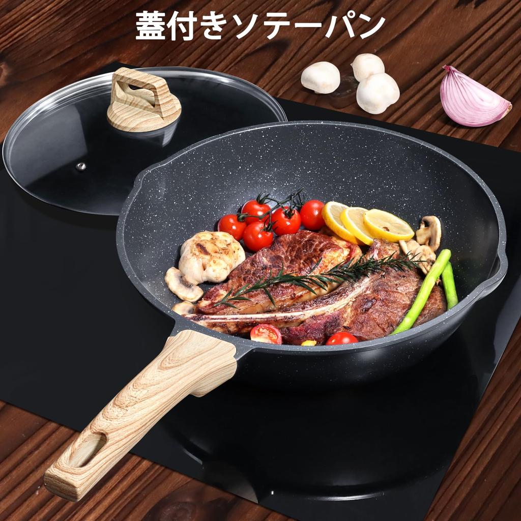 GiPP Frying with Induction and Gas Pan with Easy To Dishwasher High Heat PFOA and PFOS Gray Ceramic-Coated Pan, 30cm, Deep, Lid, Compatible,