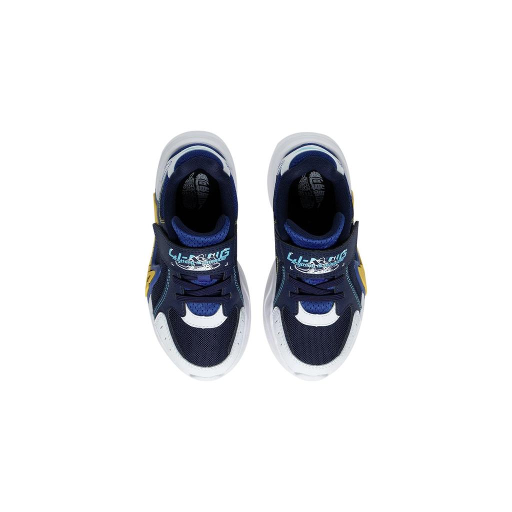 Li Ning Kids LN 90 Comfortable Non-Slip Wear-Resistant Sports Casual Shoes Kids Shoes White Mineral-Blue YKNT020-5
