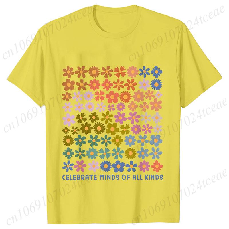Celebrate Minds of All Kinds Shirts for Women Clothing Neurodiversity Autism Awareness Trendy Tshirts Special ADHD Tees Shirt S