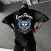 One Piece Anime Grafik T-Shirt Herren Damen 2026 Sommer Baumwolle Kurzarm Tee Streetwear Lässiges Oberteil Piraten Schädel Strohhut Luffy