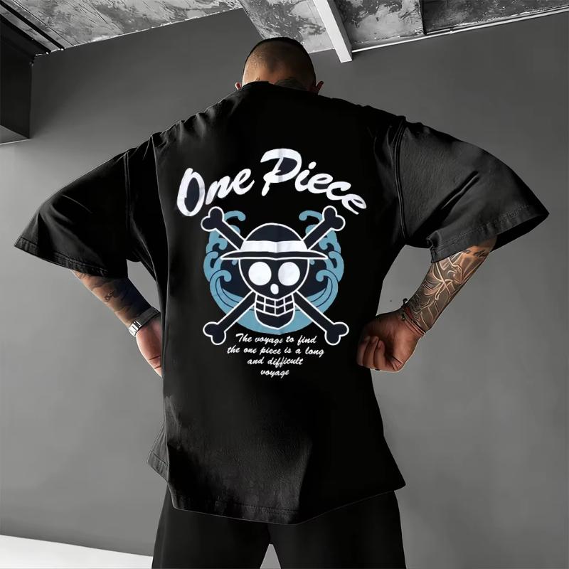 T-shirt Grafica Anime One Piece Uomo Donna 2026 Estate Cotone Manica Corta Tee Streetwear Top Casual Teschio Pirata Cappello di Paglia Luffy