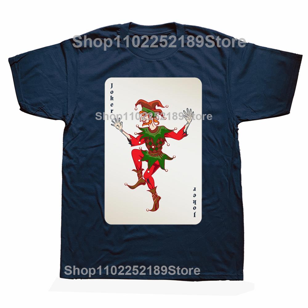 Lustige Joker Narr Poker Spielkarte Grafik T-Shirts Herren Damenmode Lässiges T-Shirt 100% Baumwolle Lockeres Übergroßes T-Shirt
