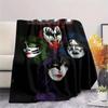 KISS rock band printing Flannel Blanket Bedroom Sofa Camping Warm blanket Gifts for family and friends-MJ002