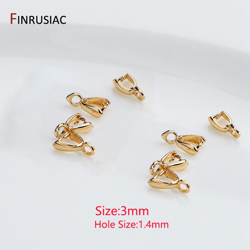 

14K Gold Plated Brass Leaf Shape Pinch Bail Clasp For DIY Pendant Clip Connector Necklace Jewelry Making Accessories Findings 10 Pieces