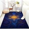 Metatrons Würfel Muster Teppich für Schlafzimmer Wohnzimmer Bettseite Sofa Bodenmatte Moderne Heimdeko Bereichsteppich Große Größe
