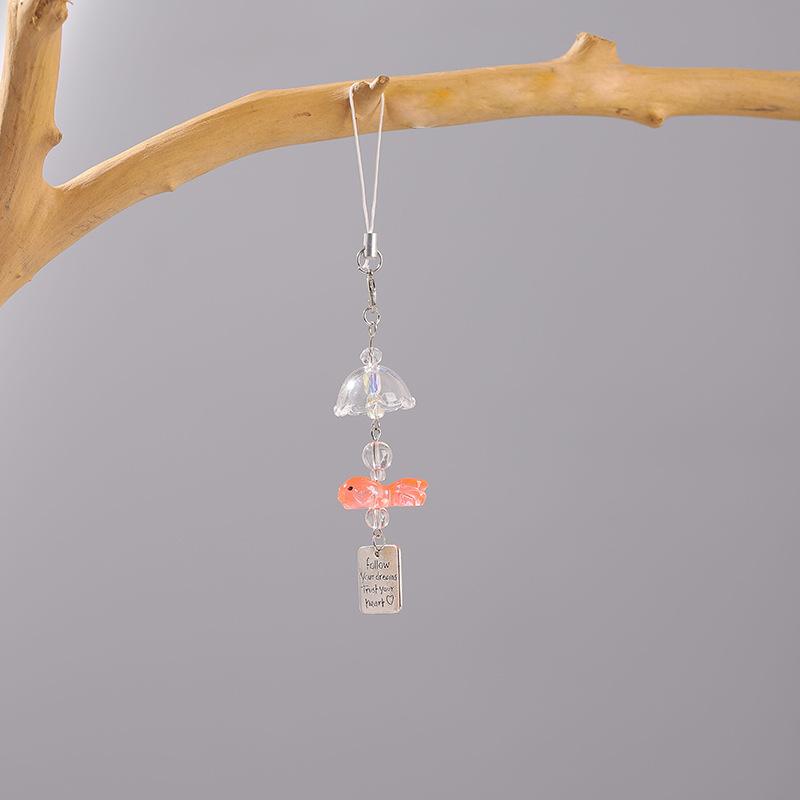 Goldfish Dream Pendant High Value Wind Chime Mobile Phone Chain Beaded Pendant Bag Pendant Small Koi Mobile Phone Keychain