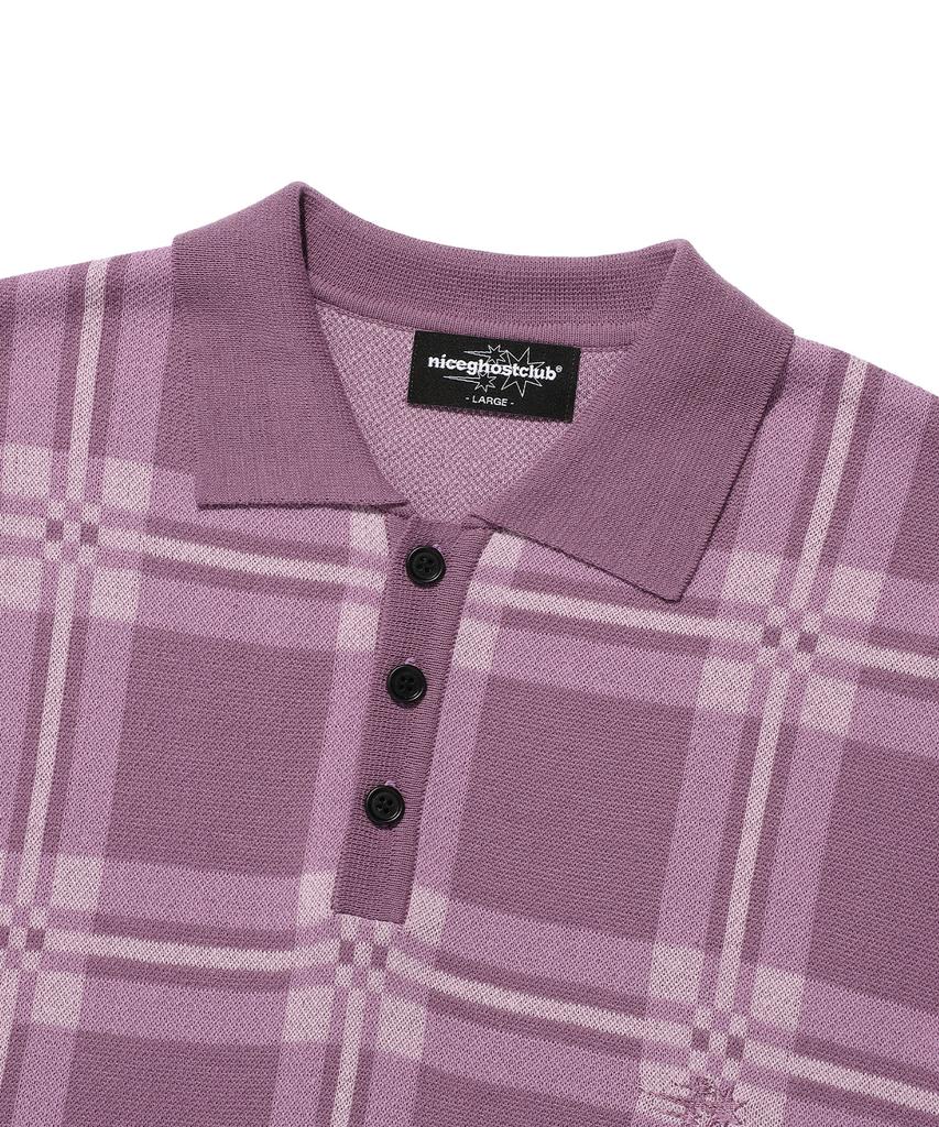 NICEGHOSTCLUB Check Pk Half Knit_Purple(Ng2Emuk640A)