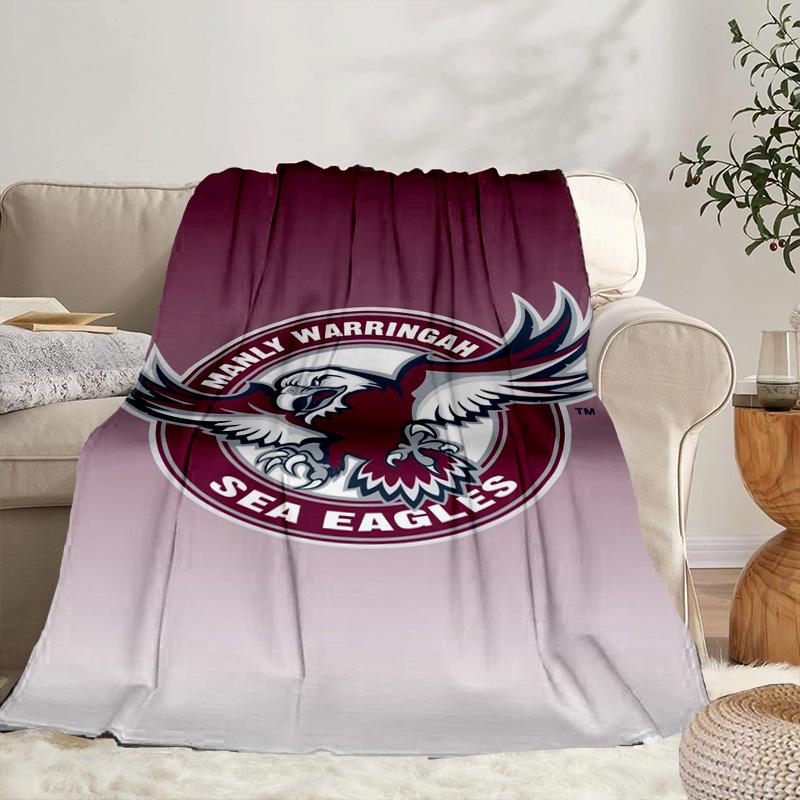 Manly Sea Eagles Legacy Portable Blanket/Soft Blanket Bedding Blanket Suitable for Travel Camping Living Rooms Offices Sofas Fan Gifts