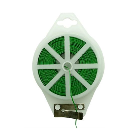 Garden Twist Tie with Built-in Cutter Rustproof Green Coated Plant Twine Wires for Gardening Flexible Reusable Tomatoes Support Ties for Indoor