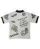 BEN DAVIS White Label Scribble Knit Polo Black