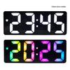 Compact LED Mirror Surface Alarm Clock Silent Night Light Display Desk Clock