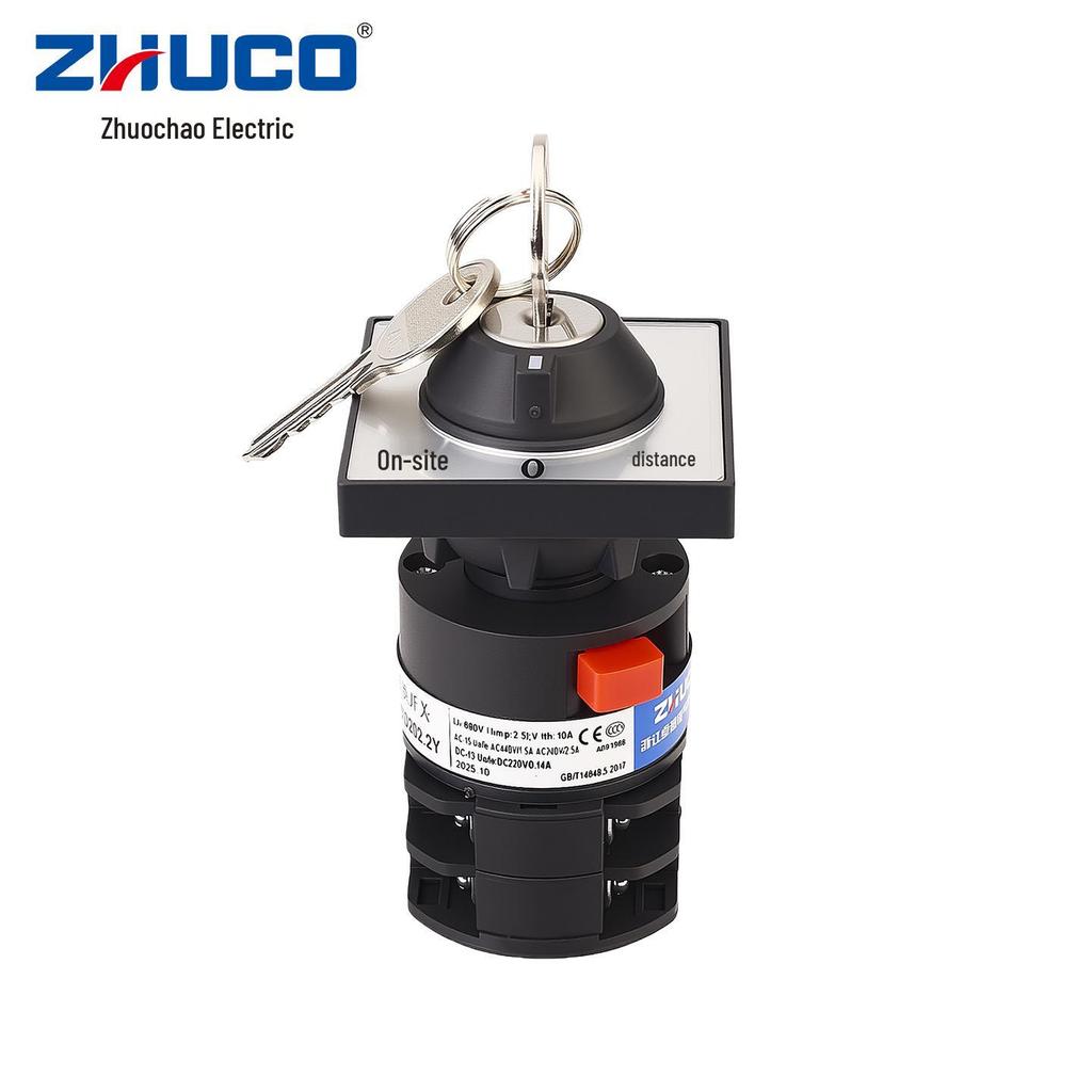 Zhuochao LW8-10C/D202.2Y Three-Speed Two-Position Single-Hole Keyed Rotary Selector Switch