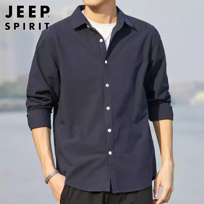 JEEP SPIRIT Men's Long-Sleeve Cotton Casual Shirt