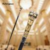 Golden Black Luxury Round Handle Fashion Walking Stick for Party Decorative Walking Cane Elegant Crosier Knob Walking Stick 93cm