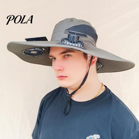 Cooling Fan Sun Hat For All-day Wear Wide-Brimmed Outdoor with Dual-Power Design With Solar Charging USB Hiking Cycling Fishing Panel Hot Summers