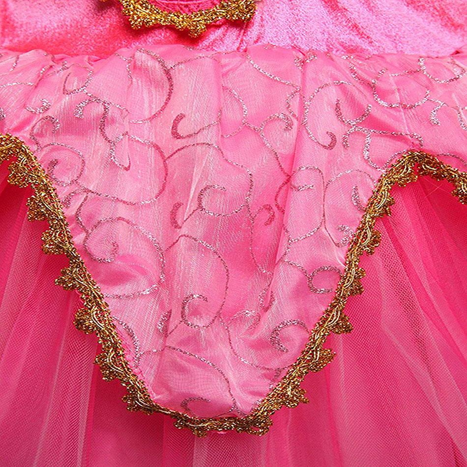 Girl Aurora Dress Sleeping Beauty Costume Kids Princess Dress Children Halloween Birthday Party Outfit Clothes