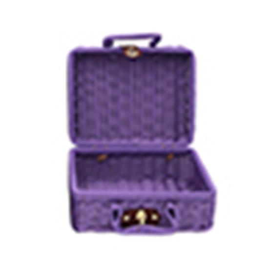 Vintage Rattan Geflochtener Aufbewahrungskoffer Make-up Halter Koffer Krimskrams Organizer Box
