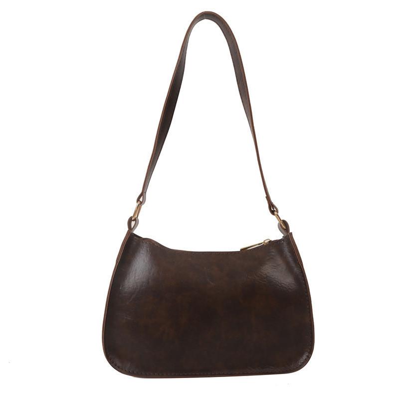 Luxurious And Versatile Korean Handbag For Women Soft Pu Leather Crossbody Bag темно-коричневого