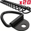 5/10pcs Black D Shape Pull Hook Tie Down Anchors Ring Iron Stainless Steel Cargo Tie Down Ring for Car Truck Trailers RV Boats