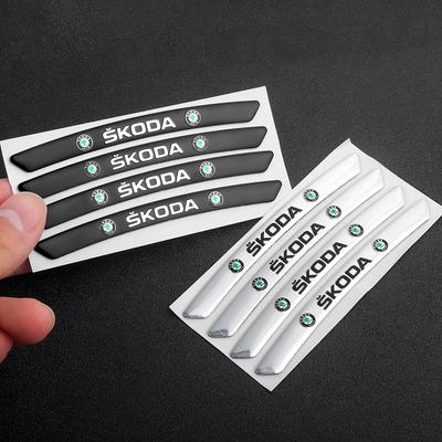 4Pcs Car Styling Aluminum Wheel Rims Racing Stickers Auto Accessories For Octavia 3 2 A5 Superb 3 Fabia 2 Rapid Kodiaq VRS