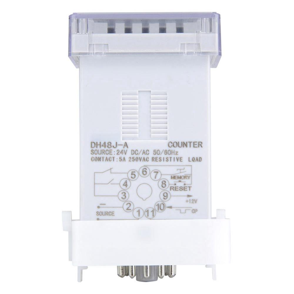 Control Device DH48J‑A Digital Counter 24V AC/DC 220V AC Relay Module 11-Pin LED Display LED Counter Relay Delay Applications