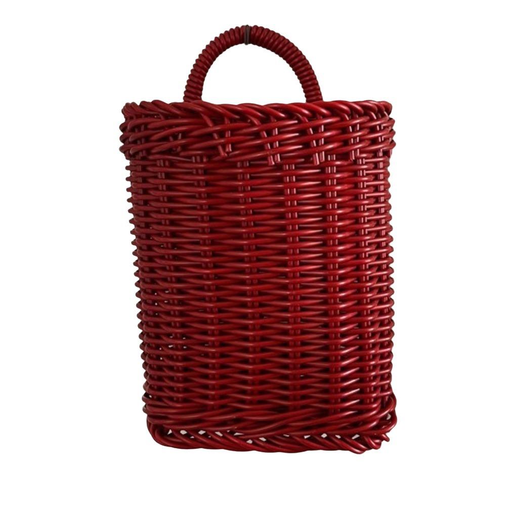 Imitation Rattan Woven Fruit Basket Wall Mounted Wall Basket Decor Camping