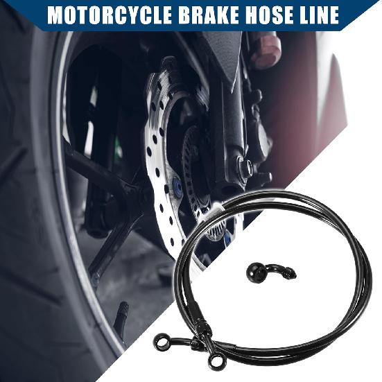 Brake Hose Motorcycle Hydraulic Brake Line Oil Hose Pipe Fitting with Banjo/Inner for ATV Motorcycle Motocross/Durable 110cm Length / 1 Set