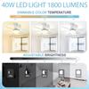 Ceiling Fan Light, Screw In Small Ceiling Fan with Remote, 3 Wind Speed, Dimmable LED, 3000-6500K,6 White Blades, 20.5 Inch