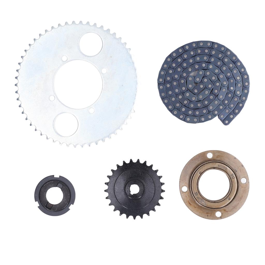 Chain and Sprocket Kit 54T 4 Holes Sprocket 25T Sprocket 116 Links Chain Flywheel Connector for Bike Accessories