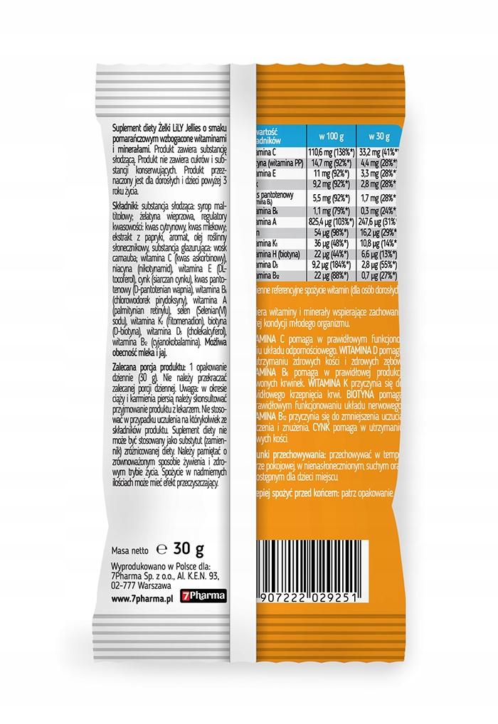 Lily Jellies orange flavored jellies 30g with a set of vitamins