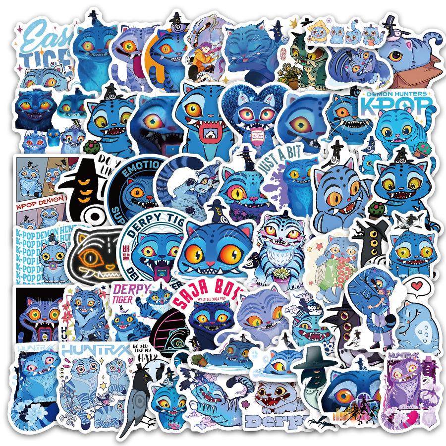 

56PCS anime Cute Derpy Tiger Stickers For decorate Phone Laptop Suitcase Notebook Skateboard Waterproof Stickers