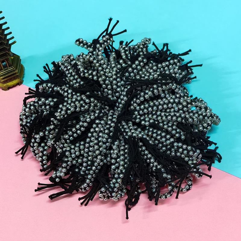 High Elastic Korean Style Hair Ties with Round Beads - Durable, Thickened Rubber Band Hair Accessories for Women