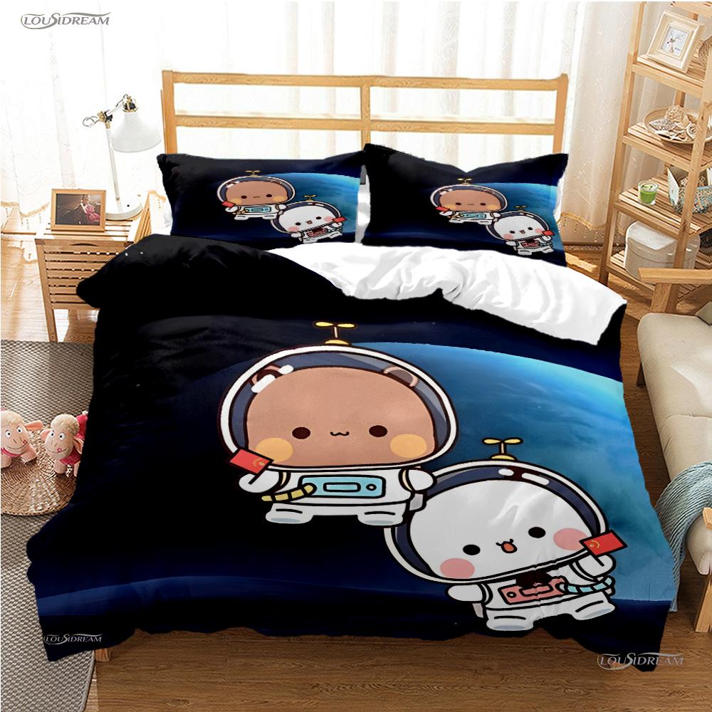 BuBu Bear Cartoon Anime Cute All Season Duvet Cover kawaii Bedding set Soft Quilt Cover and Pillowcases Single/Double/Queen/King